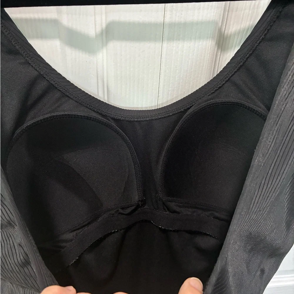 Hurley Black Ribbed Scoop-Back One-Piece